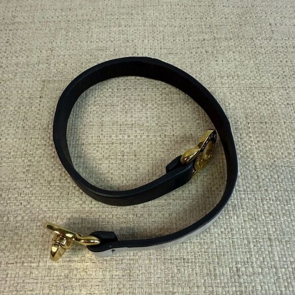 Marc by Marc Jacobs Leather Black & Gray Wrap Bracelet Gold Turnlock Clasp - Picture 4 of 4